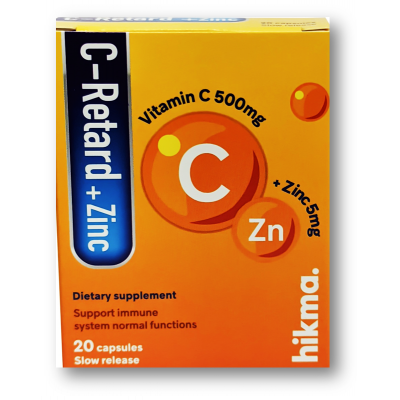 C - Retard + Zinc ( Vitamin C 500 mg + Zinc 25 mg ) 20 slow release capsules